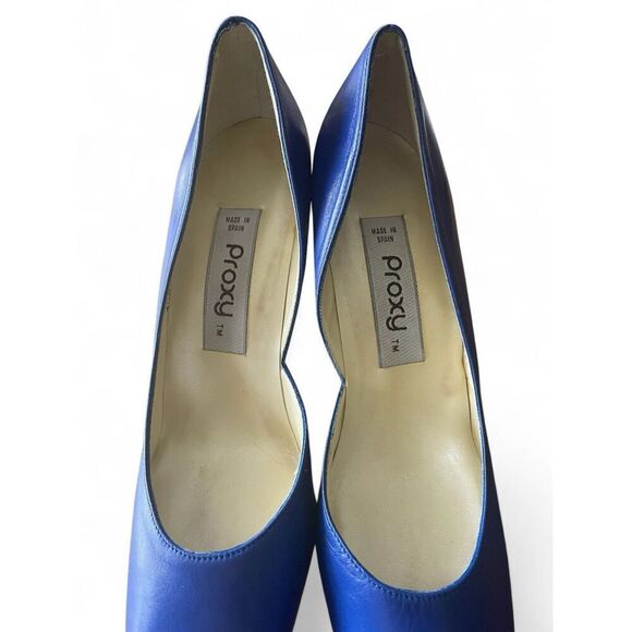 ProXy Vintage LEATHER INSIDE AND OUT Women's Blue Heels Pumps 8.5 Excellent Cond - Picture 10 of 12